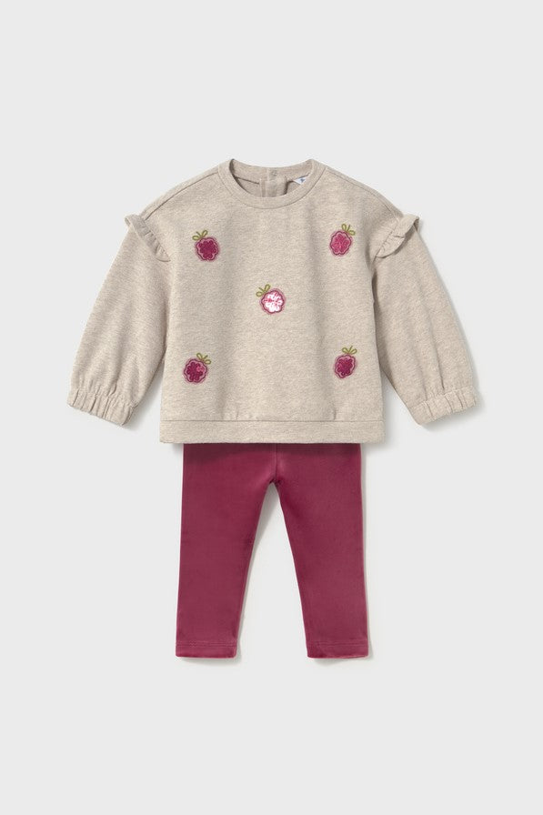 Комплект 'Burgundy Touch Baby' зі світшота та легінсів Mayoral
