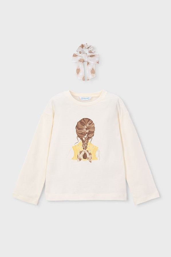 Футболка 'Rebel Vanilla' з резинкою для волосся Mayoral