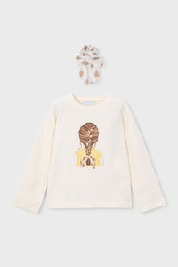 Футболка 'Rebel Vanilla' з резинкою для волосся Mayoral