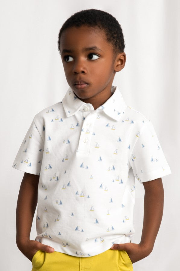 Футболка-поло 'Linen Azul' з принтом Mayoral