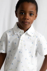 Футболка-поло 'Linen Azul' з принтом Mayoral