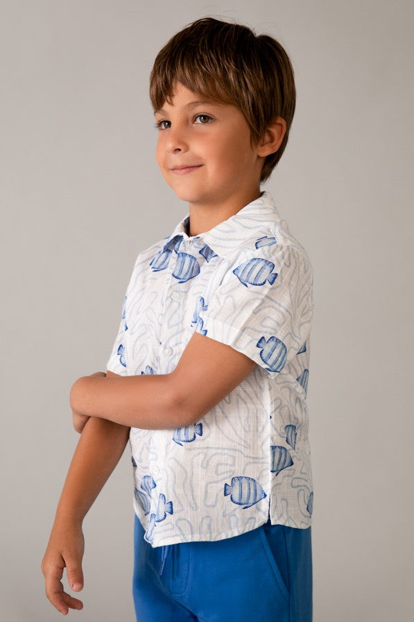 Сорочка 'Shore Yellow' з морським принтом Mayoral