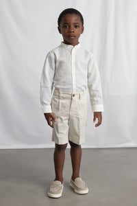 Сорочка 'Linen Avena' з коміром стійкою