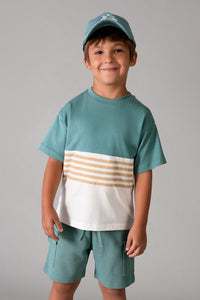 Комплект 'Raw Green' з двох футболок та шортів Mayoral