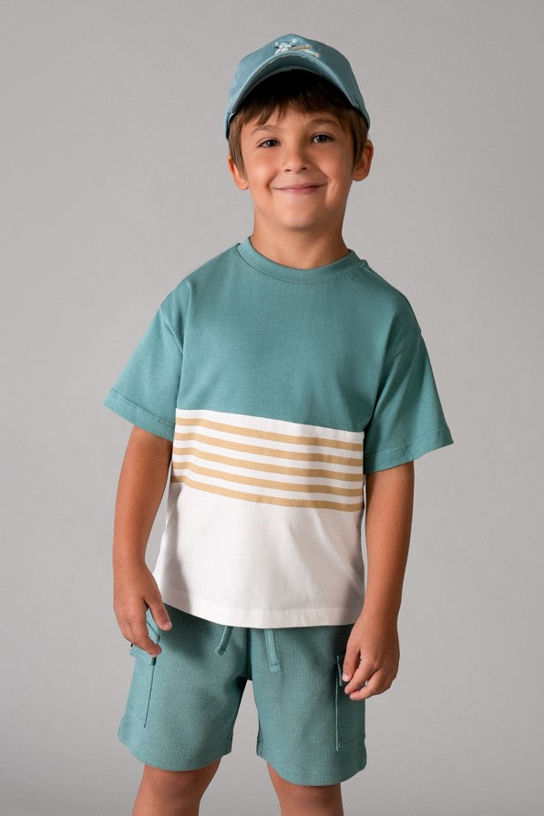 Комплект 'Raw Green' з двох футболок та шортів Mayoral