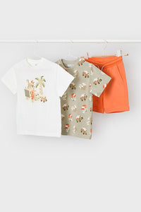 Комплект 'Virtual Orange' з двох футболок та шортів Mayoral