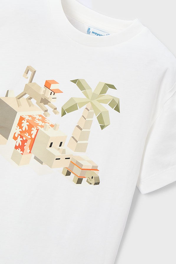 Комплект 'Virtual Orange' з двох футболок та шортів Mayoral