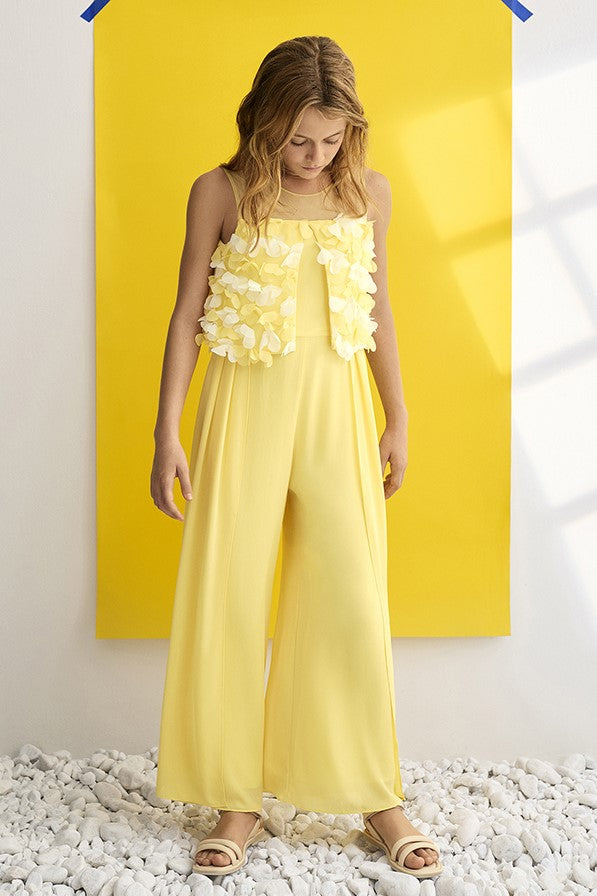 Дитячий комбінезон 'Vaniglia' з пелюстками для дівчат Abel & Lula