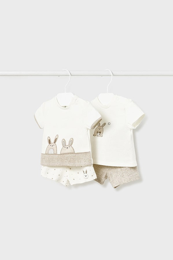 Комплект 'Tiny Bunny' з двох футболок та двох пар шортів Mayoral